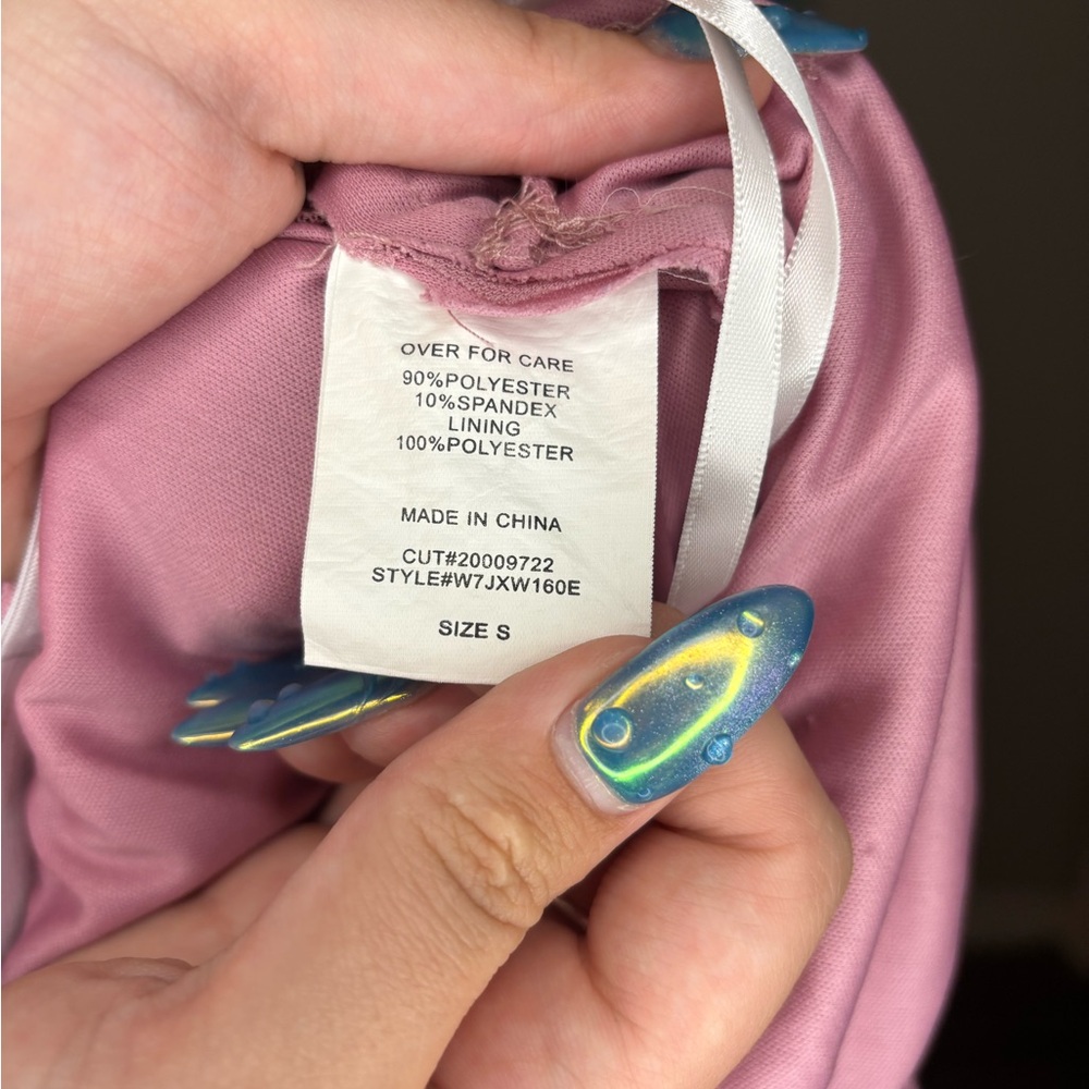 Pink Rhinestone Bodycon Mini Dress - Picture 6 of 6